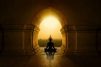 Poster Inside buddhist temple