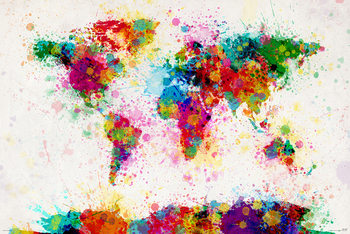 Poster Michael Tompsett - World map