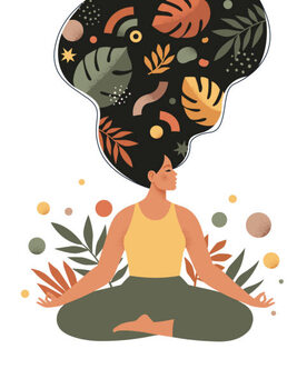 Poster Mindfulness, meditation and yoga background in