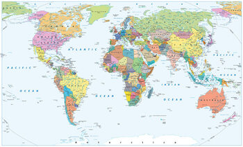 XXL Poster Political world map