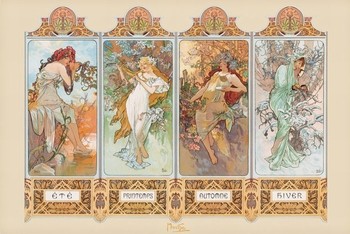 Alfons Mucha – four seasons Poster