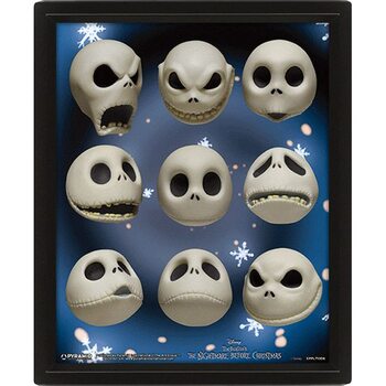 Nightmare Before Christmas - Jack Expressions Poster en 3D encadré