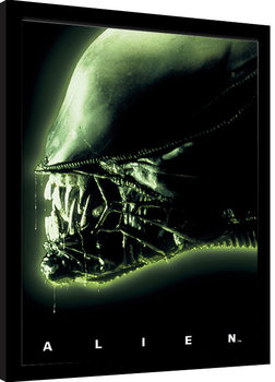 Ingelijste poster Aliens - Head Green
