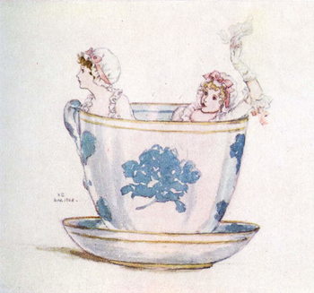 'A calm in a tea-cup' by Kate Greenaway Reproduction de Tableau