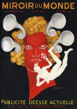 Reproducción de arte Allegory of the Advertising “” Current Goddess on whom commerce rests””, with Mercury, god of travellers and commerce. Cover of Mirror du monde magazine n°316, March 21, 1936. Illustration by Leonetto Cappiello .