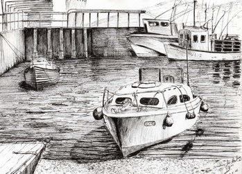 Reproducción de arte Boats at Islay Scotland, 2005,