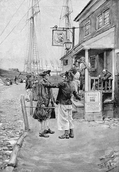 Reproducción de arte Brownejohn's Wharf, New York, illustration from 'Old New York Taverns' by John Austin Stevens, pub. in Harper's Magazine, 1890