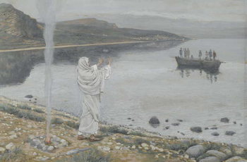 Reproducción de arte Christ Appears on the Shore of Lake Tiberias, illustration from 'The Life of Our Lord Jesus Christ', 1886-94