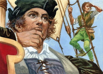 Reproducción de arte Cristopher Columbus seeing the New World