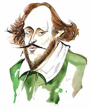 Reproducción de arte English playwright and poet William Shakespeare; caricature
