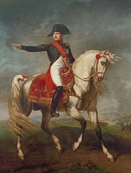 Equestrian Portrait of Napoleon I (1769-1821) 1810 Reproduction de Tableau