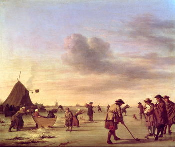 Reproducción de arte Golfers on the Ice near Haarlem, 1668