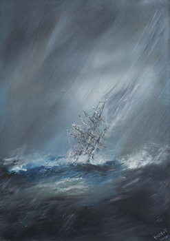 Reproducción de arte HMS Beagle in Storm off Cape Horn 24th December1832. 2012,