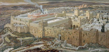 Reproducción de arte Jerusalem and the Temple of Herod in Our Lord's Time, illustration from 'The Life of Christ', c.1886-94 (w/c & gouache on paperboard)