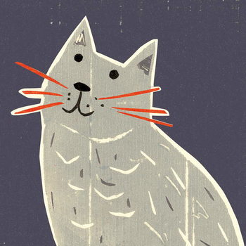 Reproducción de arte Letitia With Her Red Whiskers, 2018, Collagraph print