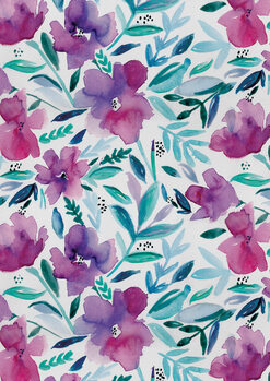 Illustration Loose pink floral watercolour repeat