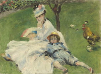 Reproducción de arte Madame Monet and Her Son, 1874