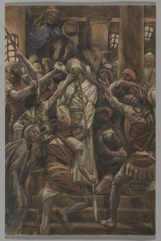 Reproducción de arte Maltreatments in the House of Caiaphas, illustration from 'The Life of Our Lord Jesus Christ', 1886-94