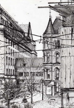 Reproducción de arte Manchester town hall from City Art Gallery, 2007,