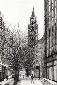 Reproducción de arte Manchester Town Hall from Deansgate, 2007,