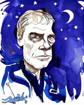 Reproducción de arte Mark Haddon, English novelist; caricatured with reference to his 2003 novel 'The Curious Incident of the Dog in the Night-Time'