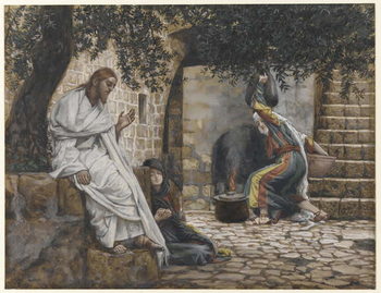 Reproducción de arte Mary Magdalene at the Feet of Jesus, illustration from 'The Life of Our Lord Jesus Christ', 1886-94
