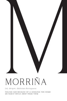 Ilustración Morriña, Longing for home typography art