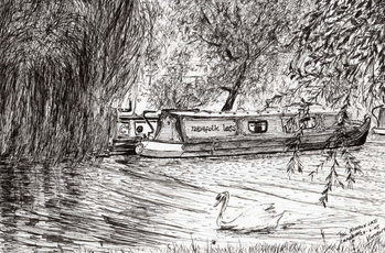 Reproducción de arte Narrow boats Cambridge, 2005,