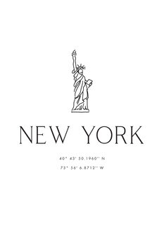 Ilustración New York city coordinates with Statue of Liberty
