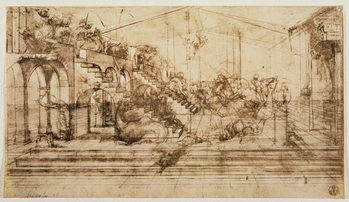 Perspective Study for the Background of The Adoration of the Magi Reproduction de Tableau