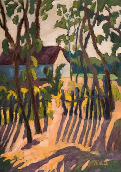 Ramshackle Fence 70*50, cm oil on board Reproduction de Tableau