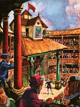Reproducción de arte Shakespeare performing at the Globe Theatre