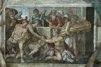 Sistine Chapel Ceiling: Noah After the Flood Reproduction de Tableau