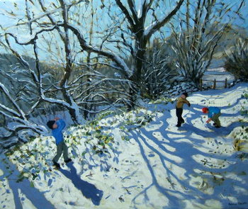 Reproducción de arte Snowball fight, Derbyshire
