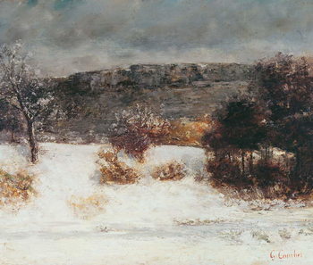Reproducción de arte Snowy Landscape (Vallée de la Loue), c.1876
