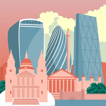 Square Mile Cityscape Reproduction de Tableau