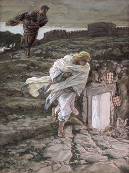St. Peter and St. John Run to the Tomb, illustration for 'The Life of Christ', c.1886-94 Reproduction de Tableau