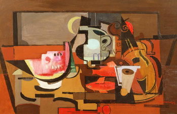 Reproducción de arte Still life with a slice of Watermelon, c.1929