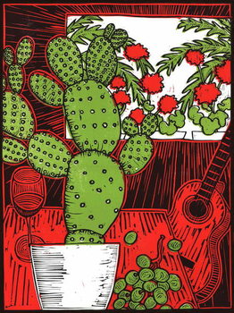 Reproducción de arte Still life with Cactus, 2014,
