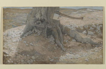 The Axe in the Trunk of the Tree, illustration from 'The Life of Our Lord Jesus Christ' Reproduction de Tableau