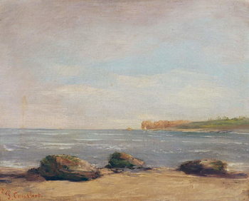 Reproducción de arte The Beach at Etretat, 1872