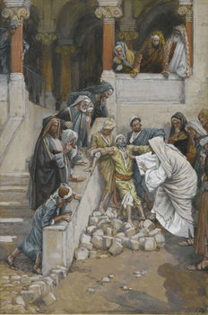 Reproducción de arte The Blind and Mute Man Possessed by Devils, illustration from 'The Life of Our Lord Jesus Christ'