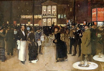 Reproducción de arte The Boulevard at Night, in front of the Theatre des Varietes, c.1883