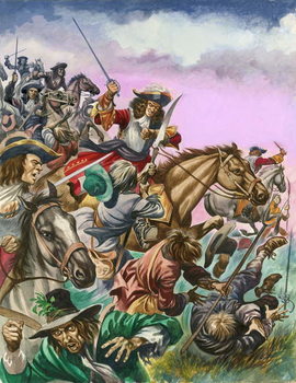 Reproducción de arte The Duke of Monmouth at the Battle of Sedgemoor.