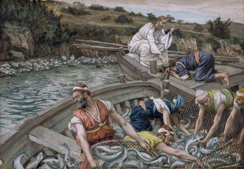 Reproducción de arte The First Miraculous Draught of Fish, illustration for 'The Life of Christ', c.1886-94