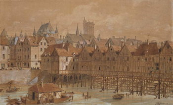 The Grand Chatelet and the Pont aux Meuniers Reproduction de Tableau