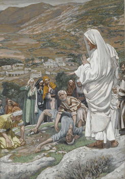 Reproducción de arte The Possessed Boy at the Foot of Mount Tabor, illustration from 'The Life of Our Lord Jesus Christ', 1886-96