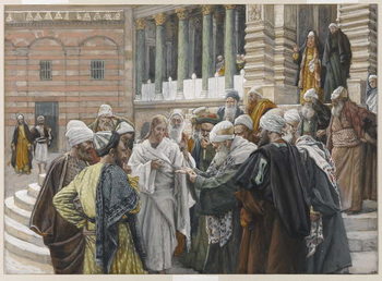 Reproducción de arte The Tribute Money, illustration from 'The Life of Our Lord Jesus Christ', 1886-94