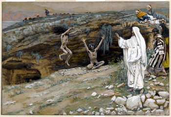 Reproducción de arte The Two Men Possessed with Unclean Spirits, illustration for 'The Life of Christ', c.1884-96