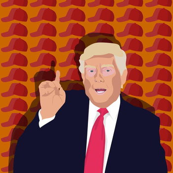 Reproducción de arte Trump and the baseball cap